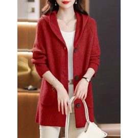 Women's Beige Cardigan Sweater - Longline Open Front Coat-like Jacket, Soft Chic Sweater for Fall/Winter, Elegant Everyday & Formal Outfits, Fall Winter Wear, Soft Texture