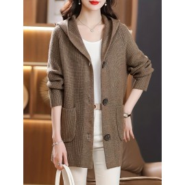 Women's Beige Cardigan Sweater - Longline Open Front Coat-like Jacket, Soft Chic Sweater for Fall/Winter, Elegant Everyday & Formal Outfits, Fall Winter Wear, Soft Texture