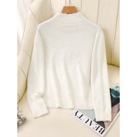 Women's Thick & Soft Sweater with Bow Buttons - Winter Warm Round Neck Long Sleeve Cozy Sweater, Beige & White Cable- Design, All-Season Casual Elegant Pullover for Fall and Winter Layering, Hand Wash or Dry Clean, Solid Color with Bow Detail, Medium Stretch, Relaxed Fit, Fleece Lining for Extra Warmth, Chic and Comfortable for Casual Attire, Cozy Sweaters For Women, Casual Long Sleeve Sweater, Oversized Knit Sweater, Colourfull Loose Sweater For Women,