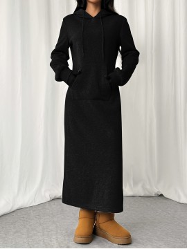 Women's Autumn and Winter Fashion Loose Casual Straight Sweatshirt Dress