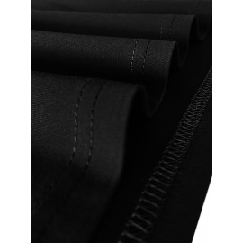 Women'S Fashion Long Sleeve High Neck Asymmetrical Tunic Dress, Solid Color, Polyester, Casual Style, Pencil Skirt, All-Season, Knit Fabric, Adult Size