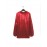 Plus Size Women's Elegant Party Blouse - Glossy Red Imitation PU Coated Fabric with Puff Sleeve & Asymmetric Draped Neckline, Hand Wash Only, All-Season Versatile for Formal Events & Casual Outings, Special Occasions, Chic Style, Sleek Texture, Statement Top, Stylish Women, Evening Wear, Highquality Finish, Fashion Top, Fashion Lovers