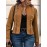 1pc Women'S Plus Size Casual Polyester Jacket with Faux Buttons, Solid Color Knitted Open Front Collar, Stretch Fabric, Autumn/Winter Outerwear